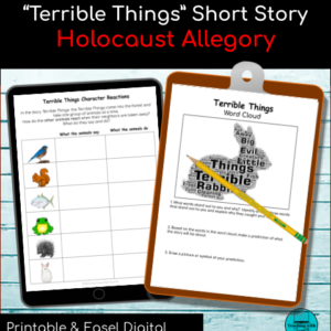 Terrible Things Allegory Printable Lesson Activities